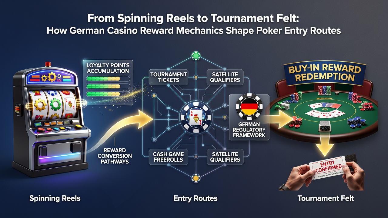 Illustration der Verbindung zwischen Slot-Boni und Poker-Turnierqualifikationen