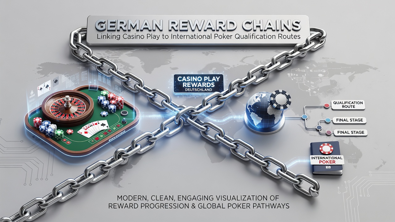 Illustration internationaler Poker-Qualifikationswege über Casino-Belohnungen